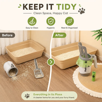 Cat Litter Scoop with Integrated Waste Bin