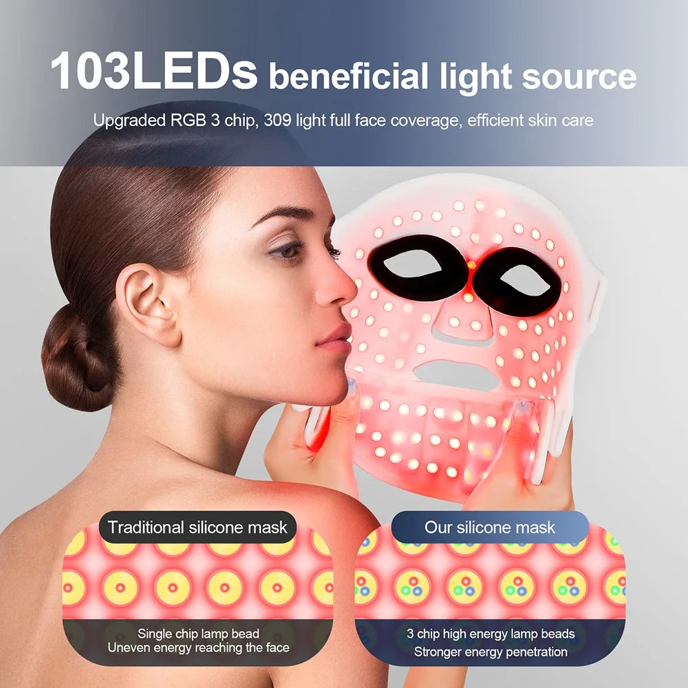 7-Color LED Silicone Face & Neck Mask – Wireless