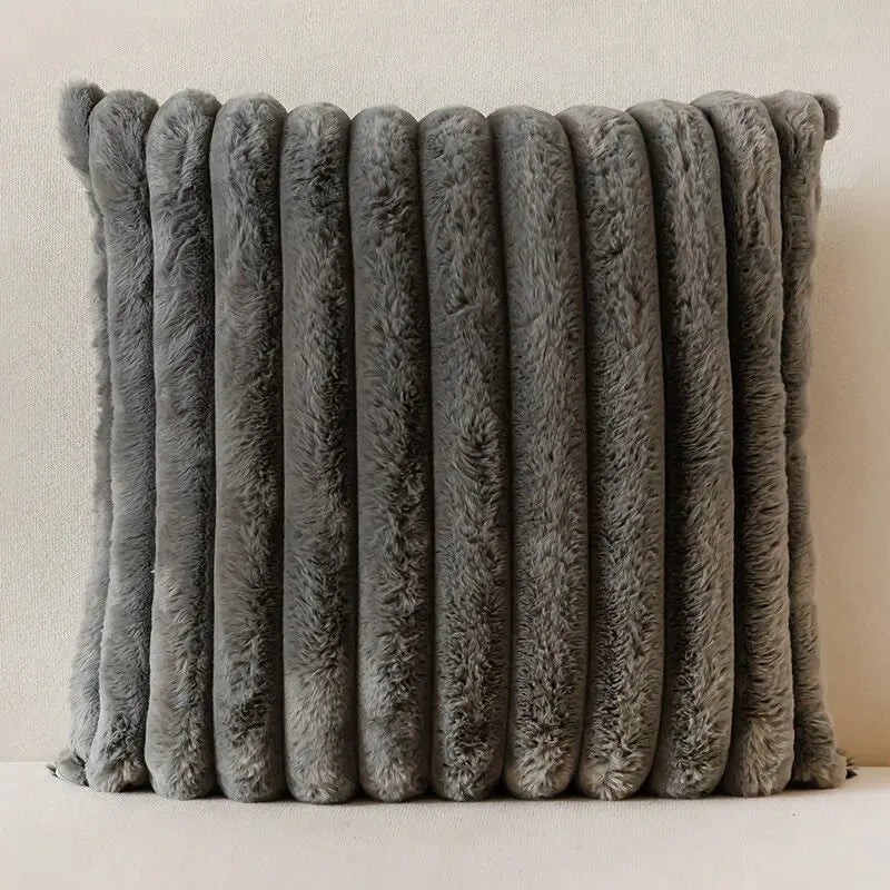 Striped Corduroy Pillow Case, Gray, Multi-Room Use