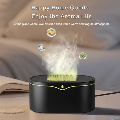 Flame Aroma Humidifier with LED Light, Essential Oil Diffuser