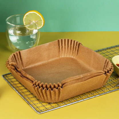 50-Pack Disposable Air Fryer Paper Liners, Non-Stick Square