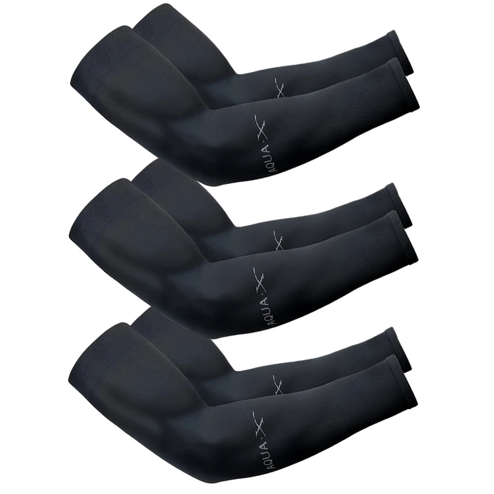 3Pairs Fashion Sun Ice Silk Sleeves Unisex Summer Sun Protection Arm Sleeves Suitable for Outdoor Riding, Driving, Fishing