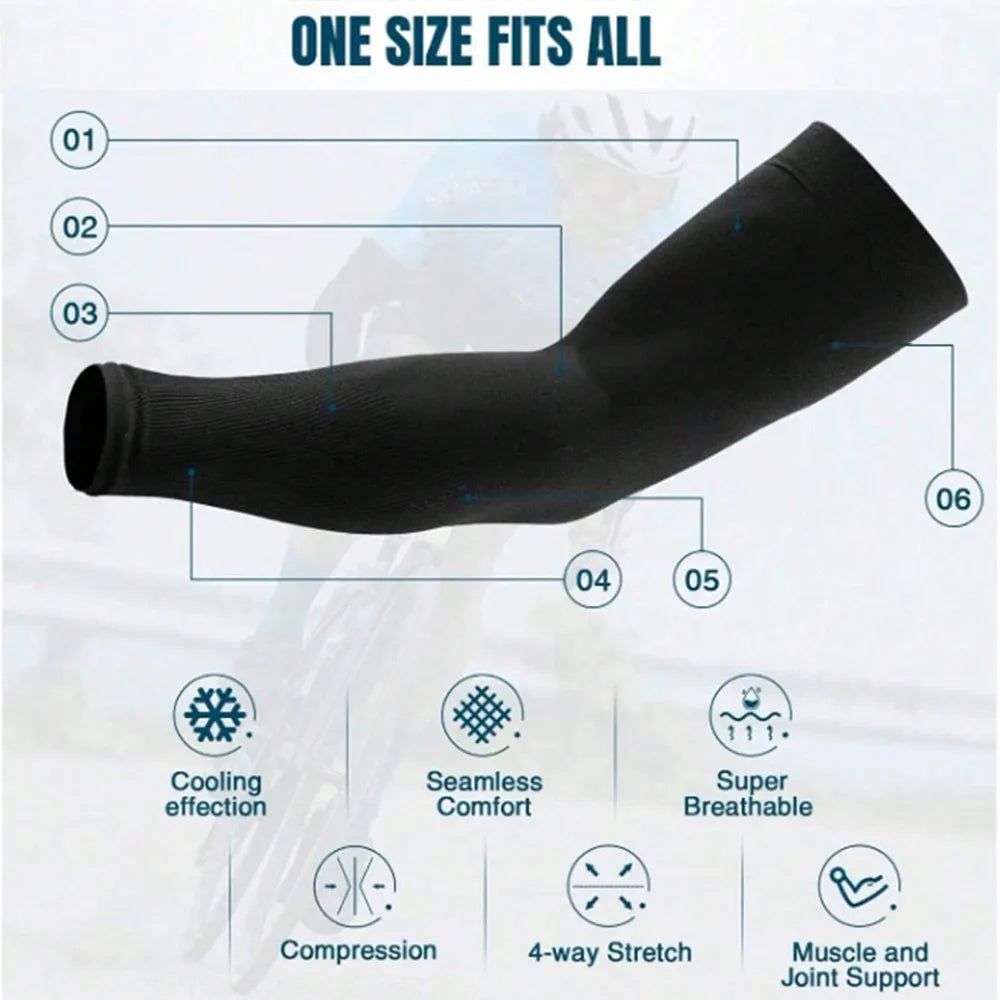 3Pairs Fashion Sun Ice Silk Sleeves Unisex Summer Sun Protection Arm Sleeves Suitable for Outdoor Riding, Driving, Fishing