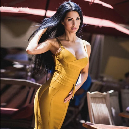 Women's Sexy Bandage Suspender Dress — Waist-Cinching Hip Dress