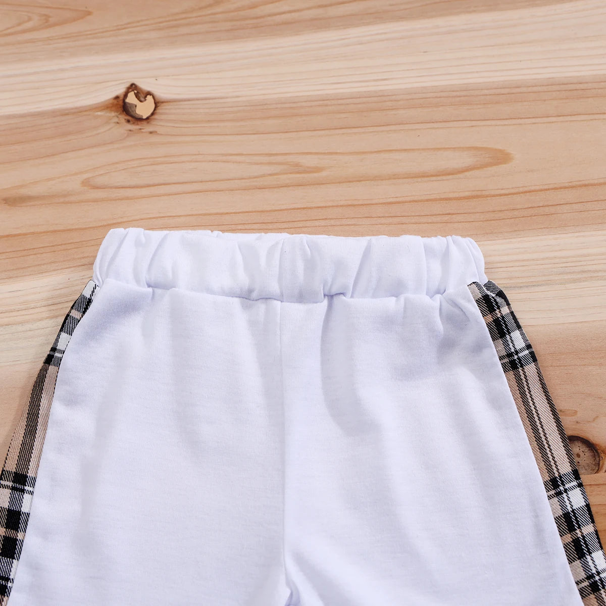 Checked Bear Print Tee & Shorts 2-Piece Set