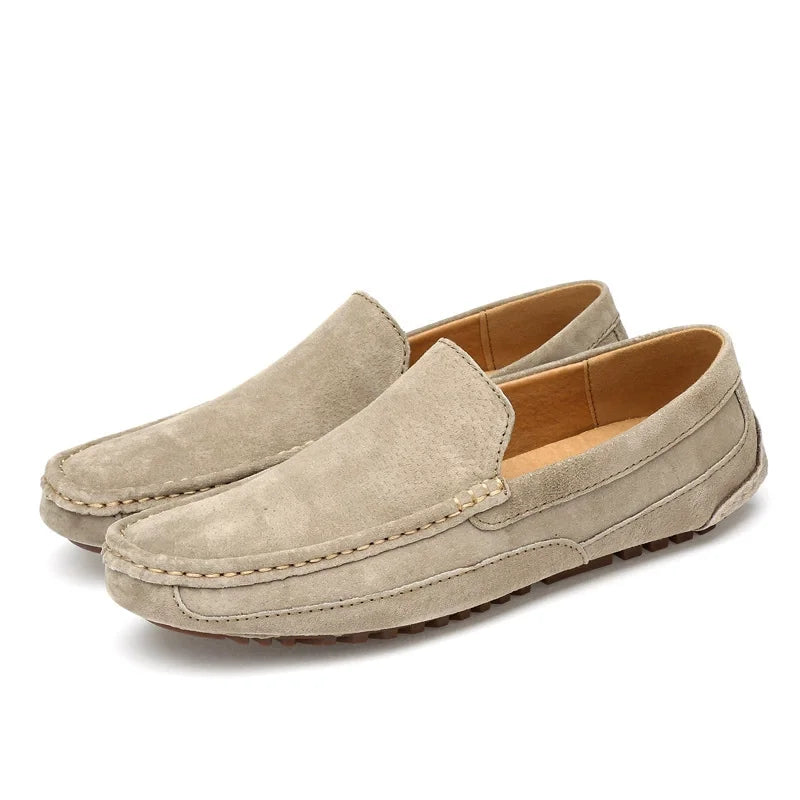 Men's Suede Leather Loafers | Lightweight Luxury Moccasins Handmade Slip-On
