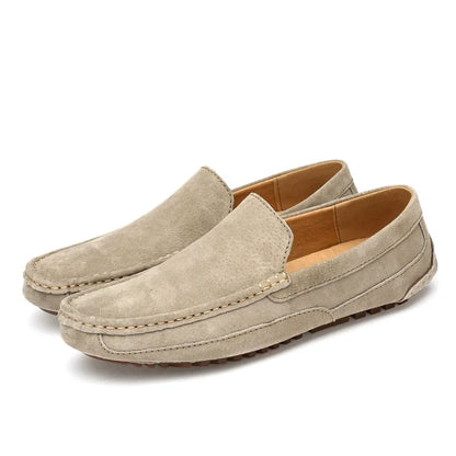 Men's Suede Leather Loafers | Lightweight Luxury Moccasins Handmade Slip-On