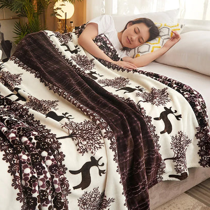 Lightweight Flannel Blanket Soft Skin-friendly Throw Blanket for Couch Living Room Bedroom Car, All Season Decorative Blanket