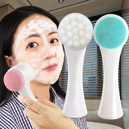Double-Sided Silicone Facial Cleansing Brush