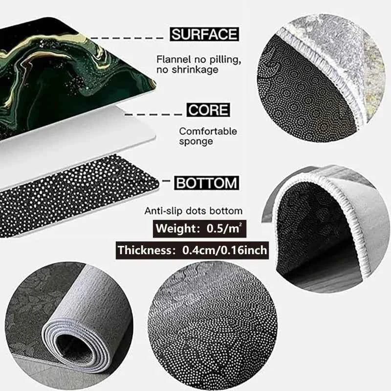 VIKAMA Art Retro Abstract Crystal Pile Carpet Living Room Bedroom Soft Comfortable Carpet Sofa Floor Mat Personalised Carpet