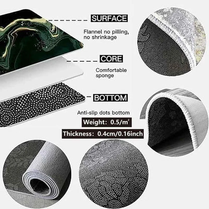 VIKAMA Art Retro Abstract Crystal Pile Carpet Living Room Bedroom Soft Comfortable Carpet Sofa Floor Mat Personalised Carpet