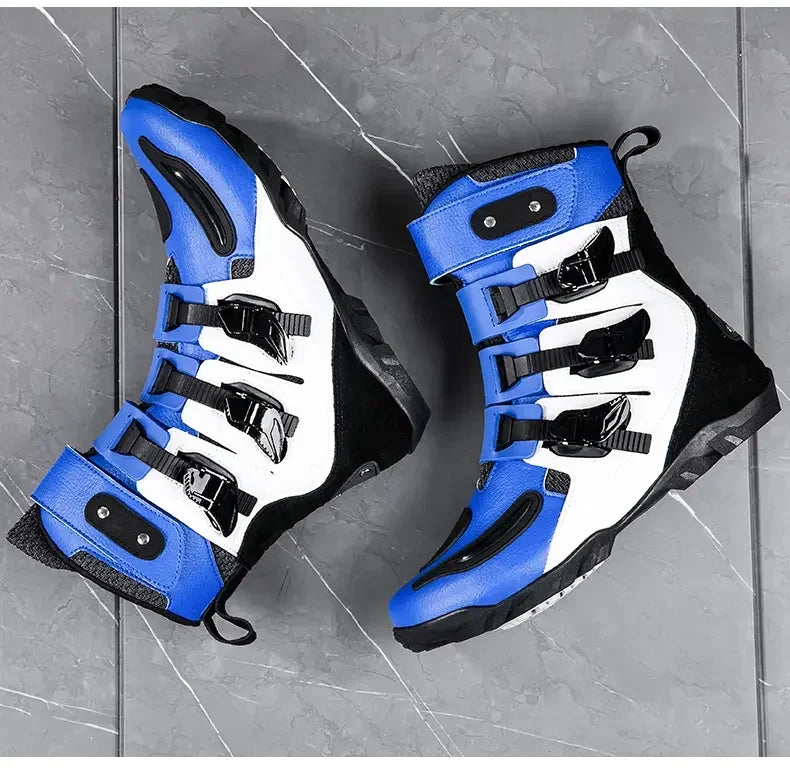 New Waterproof Men's Dirt Bike Shoes Men's Motorcycle Boots New Comfortable Leather Protective Boots Anti-slip Wear-resistant