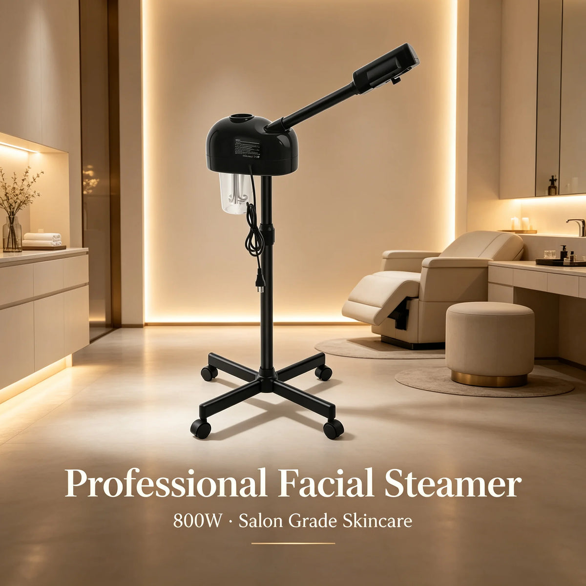 800W Professional Facial Steamer, 360° Rotation