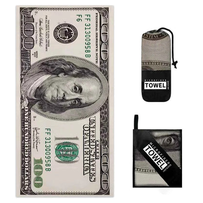 70x140cm European and American dollar beach towels, digital printed large towels, bath towels, ultra-fine fiber absorbent towels