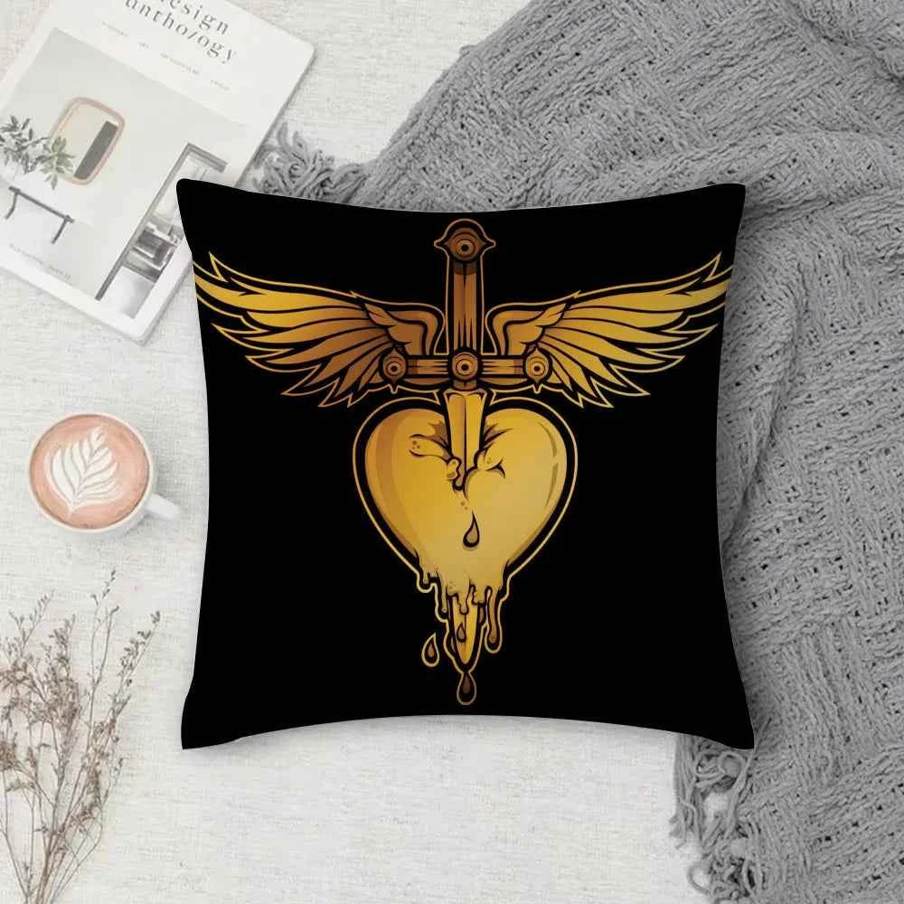 Rock Band B-Bon Jovi Forever Pillow Case Square Double-Sided Printing Short Plush Sofa Cushion Cover Bedroom Bedside Pillow
