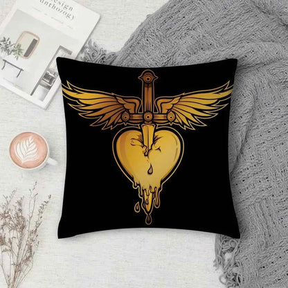 Rock Band B-Bon Jovi Forever Pillow Case Square Double-Sided Printing Short Plush Sofa Cushion Cover Bedroom Bedside Pillow