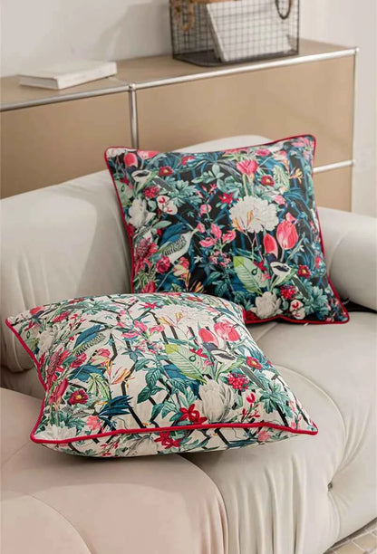 Vintage Floral Velvet Throw Pillow Covers Home Art Deco Pillowcase Square Pillow Case Cushion Cover for Bed Sofa Living Room Car