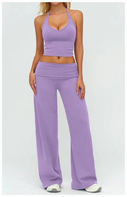 Women’s Loose Wide-Leg Sports Leggings — Slim Fit Running Trousers