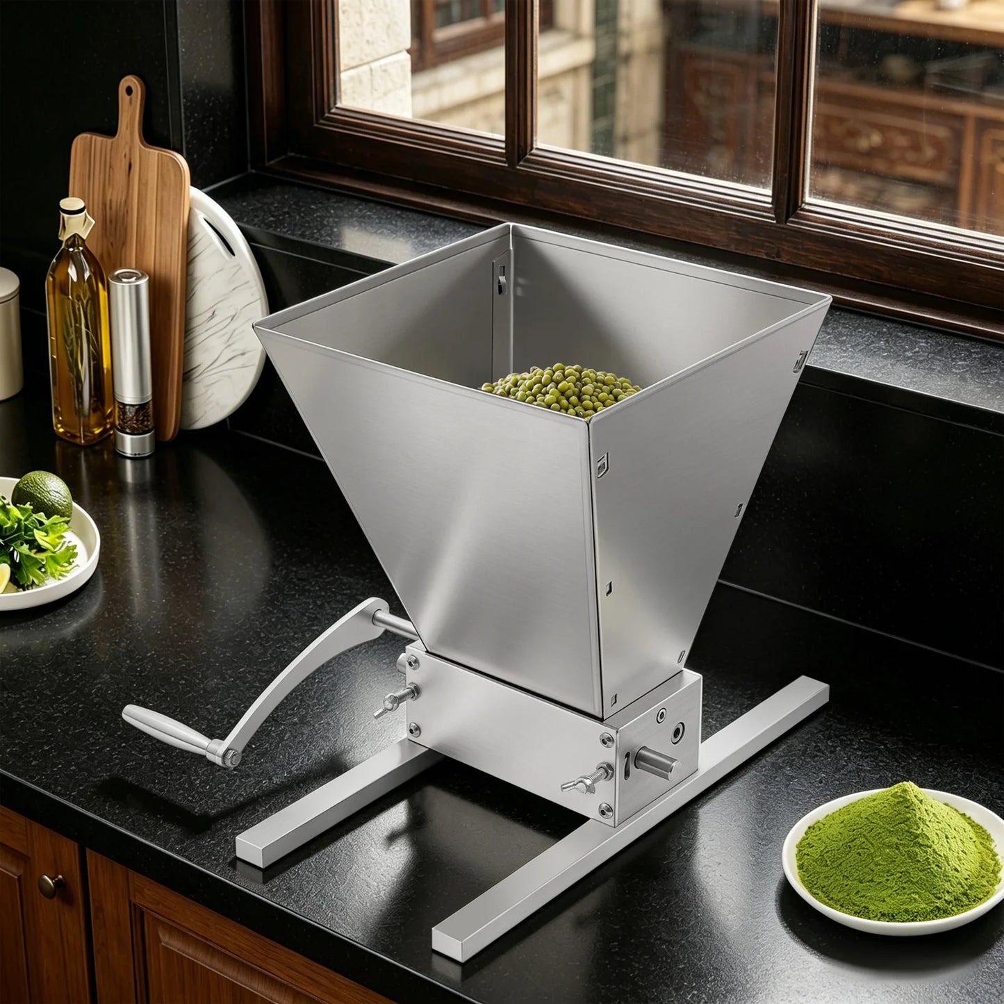 Manual Grain Mill Grinder with Stainless Steel Hand Crank