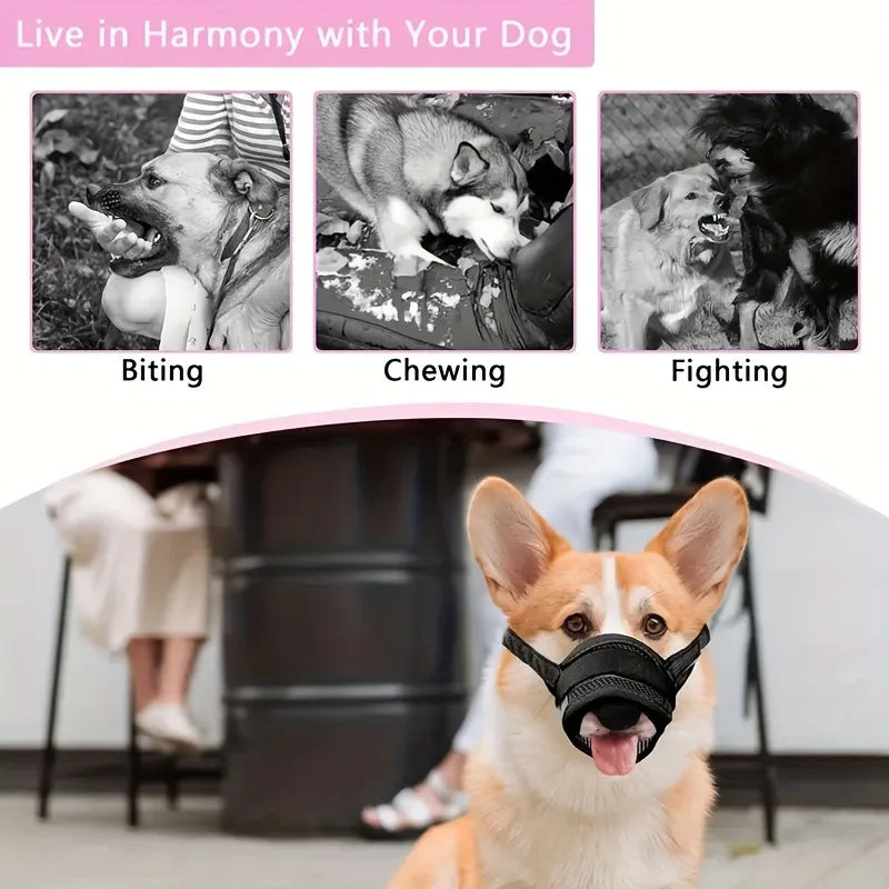 Soft Breathable Mesh Muzzle for Dogs
