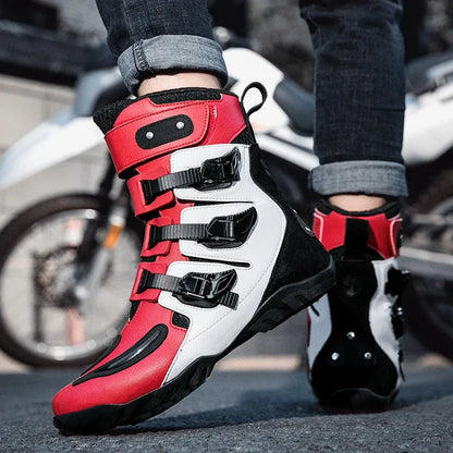 New Waterproof Men's Dirt Bike Shoes Men's Motorcycle Boots New Comfortable Leather Protective Boots Anti-slip Wear-resistant
