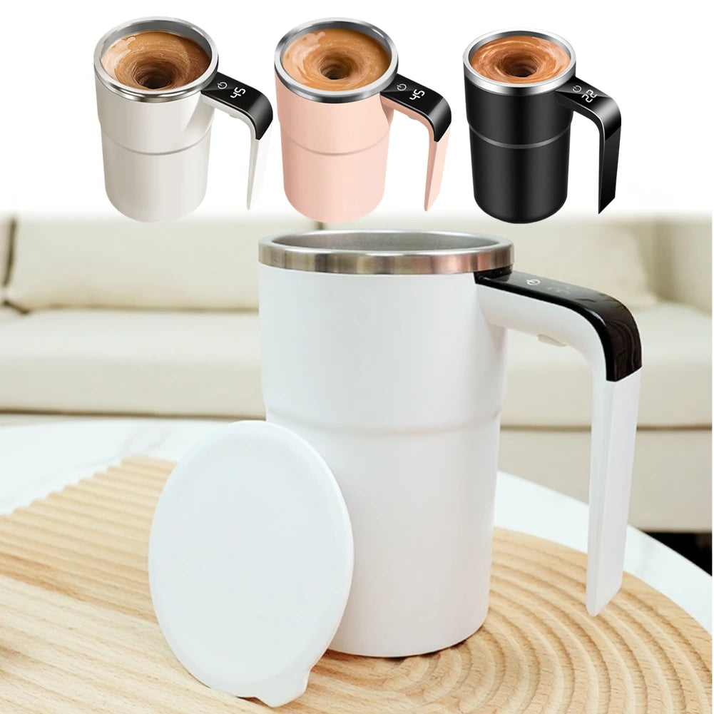 Magnetic Self-Stirring Mug – Portable Mixing Cup for Travel & Car Cup Holders