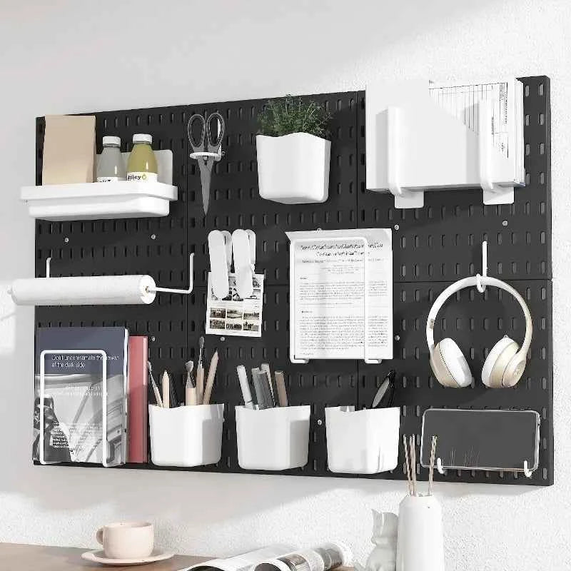 New DIY Pegboard Accessories Hanging Shelf Storage Hooks Wall Organizer No Punching Crafts Organization For Garage Kitchen Room