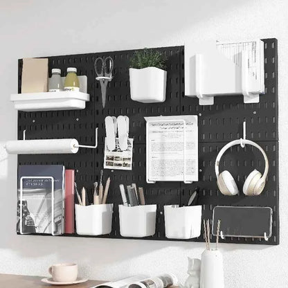 New DIY Pegboard Accessories Hanging Shelf Storage Hooks Wall Organizer No Punching Crafts Organization For Garage Kitchen Room