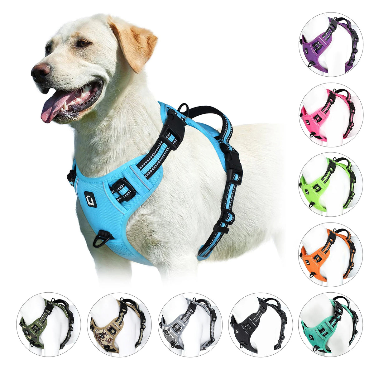 No-Pull Adjustable Dog Harness with Control Handle