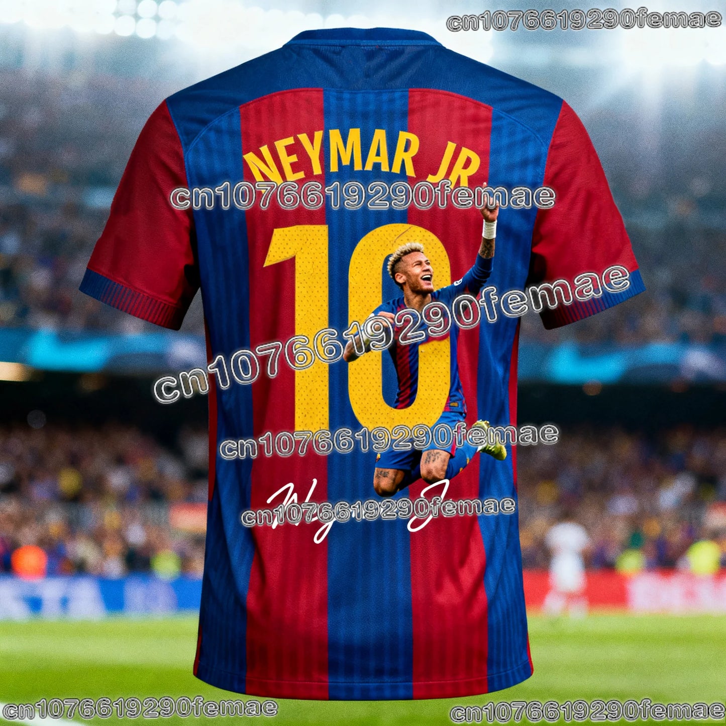 Trendy Neymar Special Edition Soccer Jersey Short Sleeve Men Women Kids Outdoor Training Top Quick Dry Breathable Sportswear