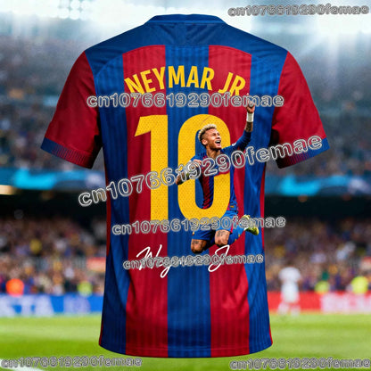 Trendy Neymar Special Edition Soccer Jersey Short Sleeve Men Women Kids Outdoor Training Top Quick Dry Breathable Sportswear
