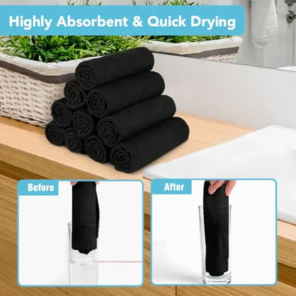 5-Pack Microfiber Face Towels & Washcloths — Bathroom, Hotel & Spa