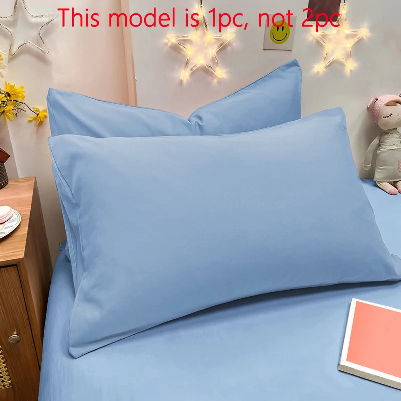 Matte Solid Tibetan Blue Pillowcase, Pocket Sealed