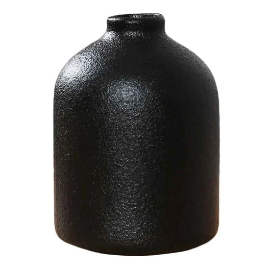 1Pcs Simple Ceramics Vase Chic Flower Holder Material Home Decoration Black Ceramics Flower Vase Home Supply