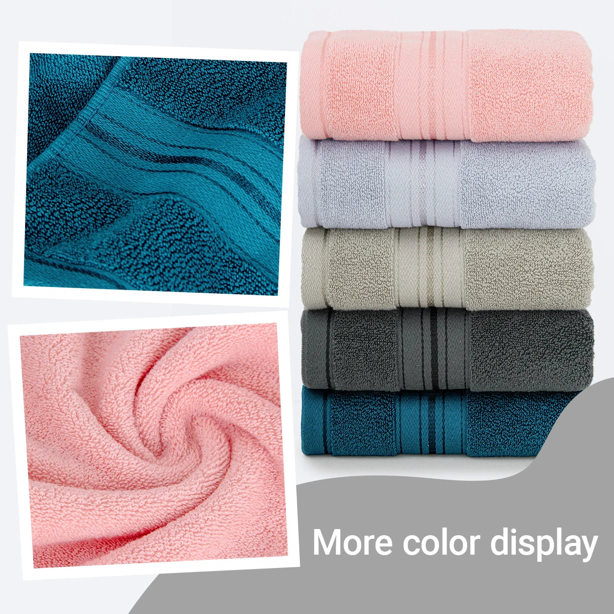 4-Piece Luxury Pure Cotton Bath Towel Set, 1 Bath Towel + 1 Face Towel