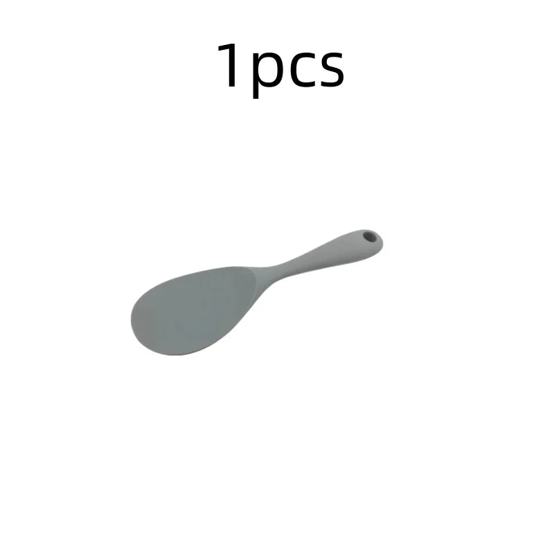 Hanging Silicone Rice Spoon Kitchen Ladle Non-stick Saucepan Electric Rice Cooker Cooking Scoop with Holes Household Items