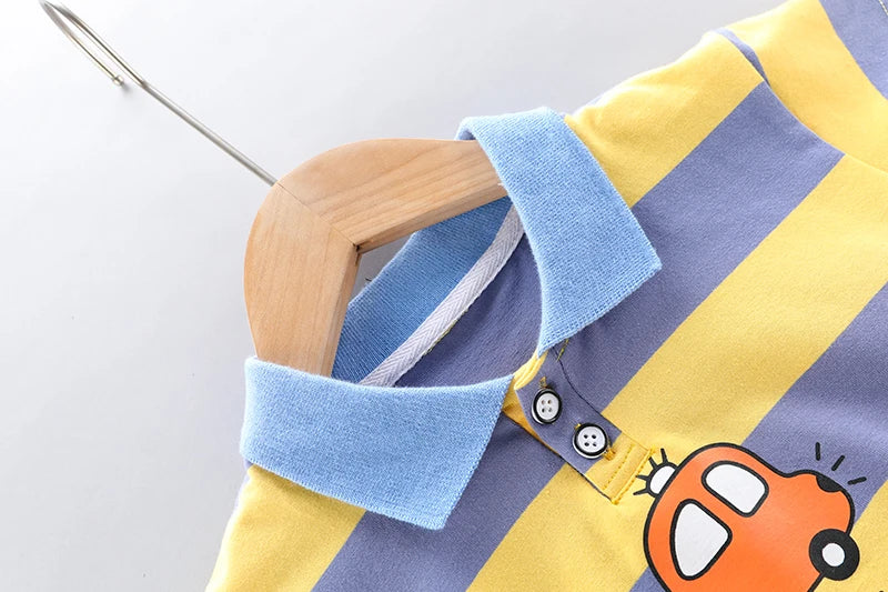 Baby Boys Polo Shirt & Denim Shorts 2-Piece Set