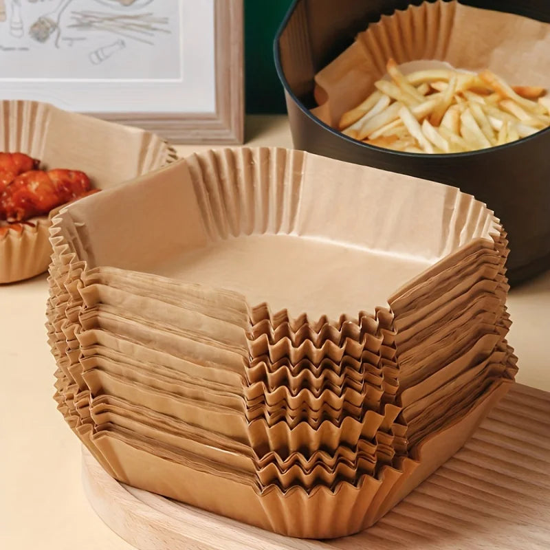 50-Pack Non-Stick Air Fryer Liners for Baking & Microwave Ovens
