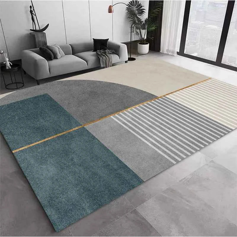 VIKAMA Nordic modern geometric large area anti-fouling crystal velvet carpet living room bedroom non-slip living room sofa Rugs