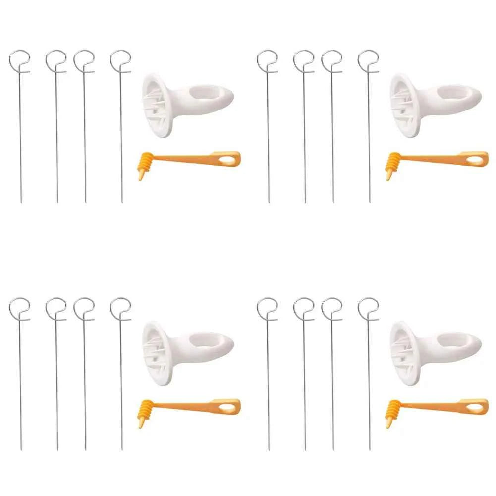 Spiral Potato Cutter with 4 Stainless Steel Sticks Manual Twisted Potato Slicer Reusable Potato Twister Kitchen Gadgets