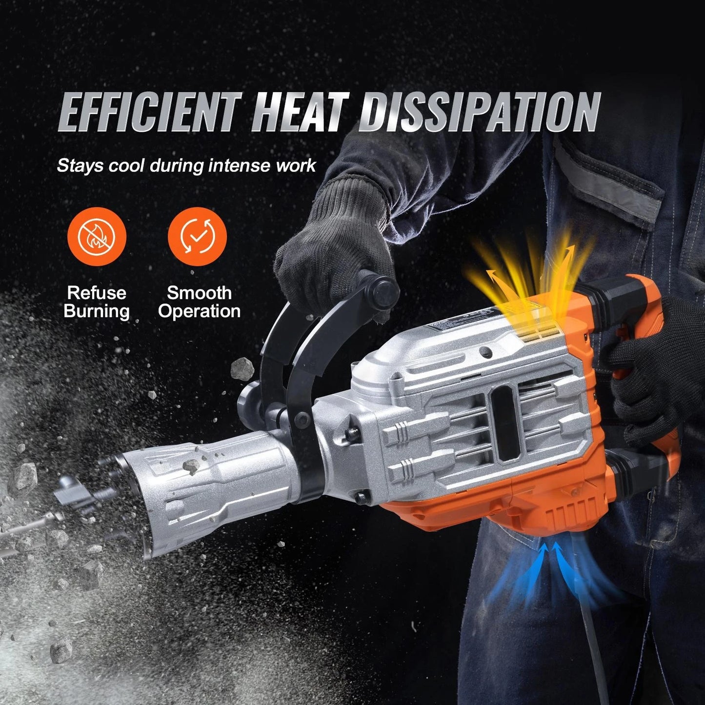 Demolition Jack Hammer 1500W/2200W/3500W Concrete Breaker Heavy Duty Electric Jack Hammer 2/4pcs Chisel