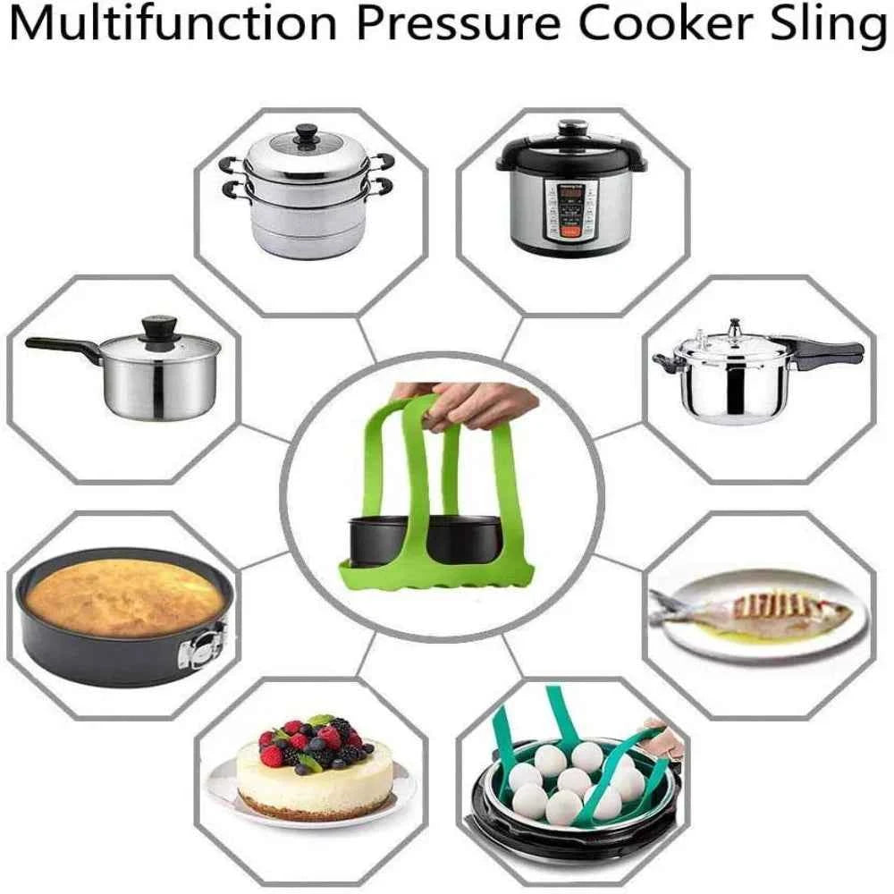 Pressure Cooker Sling Steamer Silicone Foldable Anti-scalding Sling Steamer Bakeware Lifter Instant Pot for 6 Qt/8 Qt Drain Rack
