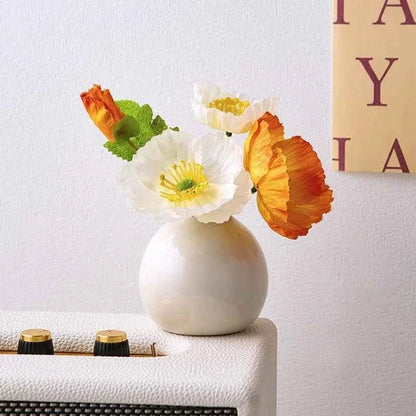 Creative Mini Vase with Highend Floral Arrangement Japanese Retro Ceramic Ornament Desktop Decoration