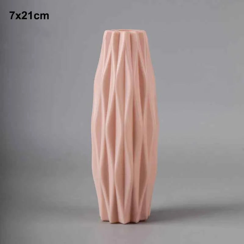Plastic Flower Modern Vase Decoration Home Nordic Style Vase Imitation Ceramic Flower Pot Decoration Vases for Flowers