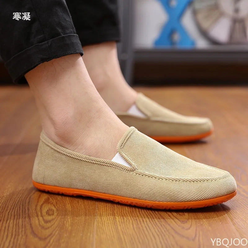 Men's Big Size Fabric Loafers | Soft Slip-On Driving Moccasins Summer Style