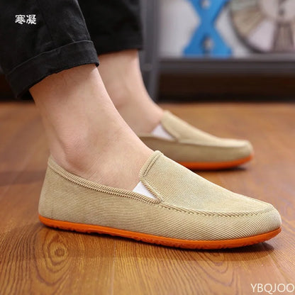 Men's Big Size Fabric Loafers | Soft Slip-On Driving Moccasins Summer Style