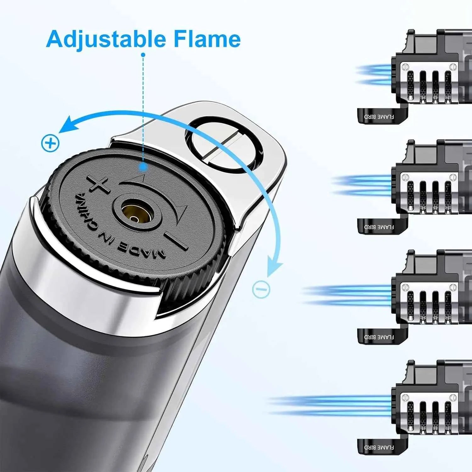 Cigar Butane Refillable Triple Jet Torch Lighter Windproof Adjustable Flame Lighter Men Cigarette Accessories Gifts FastShipping