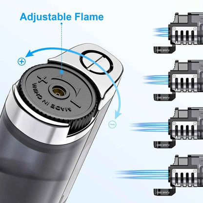 Cigar Butane Refillable Triple Jet Torch Lighter Windproof Adjustable Flame Lighter Men Cigarette Accessories Gifts FastShipping