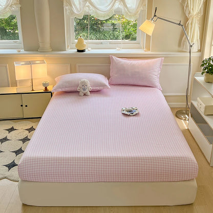 Plaid Fitted Sheet | Skin-Friendly, Elastic, Kids