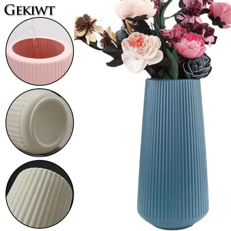 Elegant Nordic Flower Vase Durable Large Minimalist Flower Arrangement Container Flower Decoration Imitation Glaze Vase Weddings